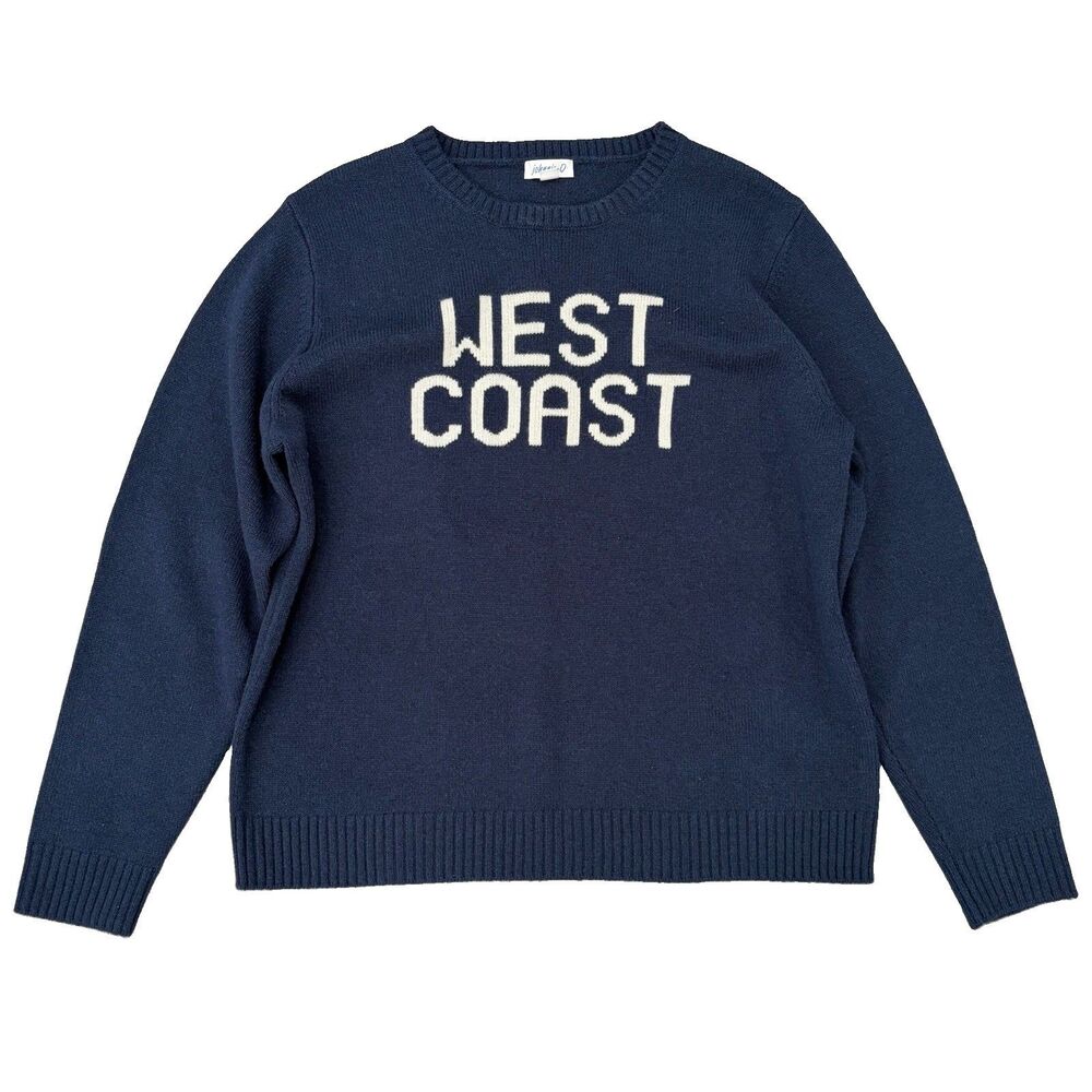Johnnie O Womenβs West Coast Wool Cashmere Coastal Sweater Size XL Navy